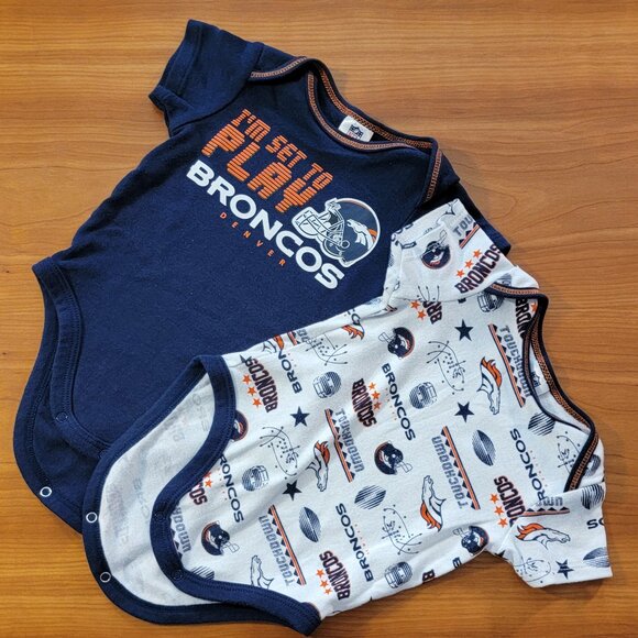 Team Apparel Other - NFL Team Apparel: Four (4) Denver Broncos Football Onesies - 0-3 Months